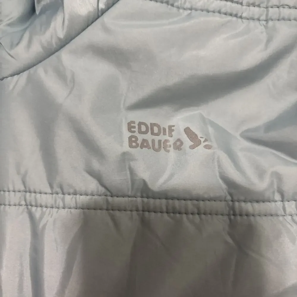 Eddie Bauer Kids Ombre Puffer Jacket L (14/16) Fleece Blue Purple Reversible